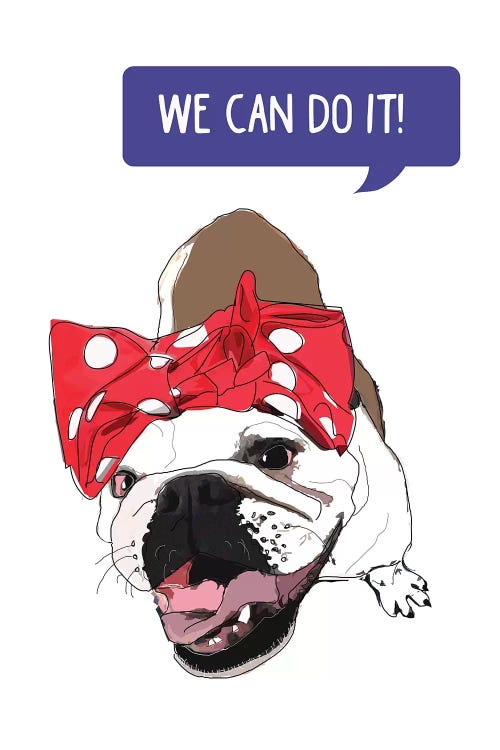 We Can Do It White Bulldog