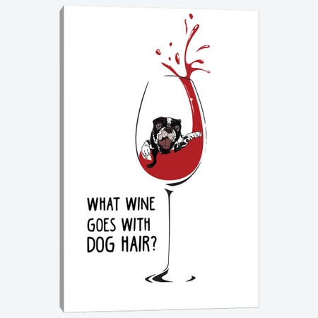 Wine Dog Hair Canvas Print #SAP108} by Sketch and Paws Canvas Wall Art