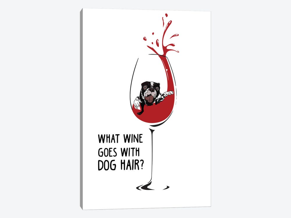 Wine Dog Hair by Sketch and Paws 1-piece Canvas Artwork