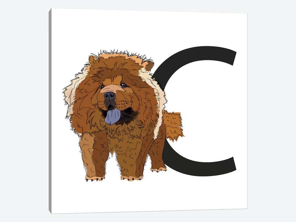 C Is For Chow Chow by Sketch and Paws 1-piece Art Print
