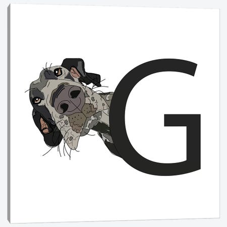 G Is For Great Dane Canvas Print #SAP116} by Sketch and Paws Canvas Art