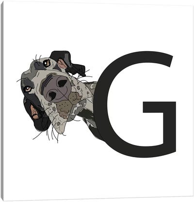 G Is For Great Dane Canvas Art Print - Letter G