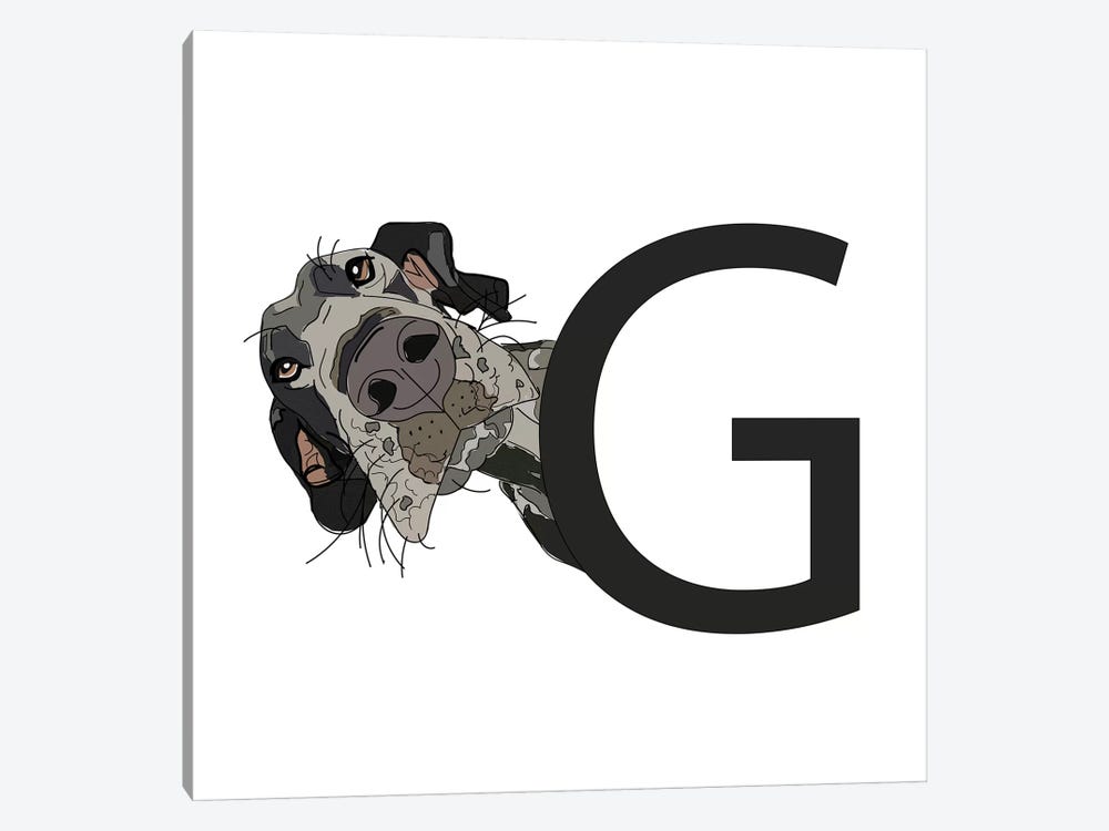G Is For Great Dane by Sketch and Paws 1-piece Canvas Print