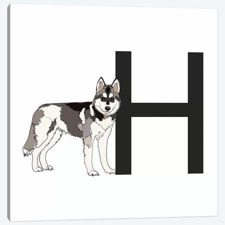 H Is For Husky Canvas Print #SAP117} by Sketch and Paws Canvas Artwork