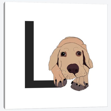 L Is For Labrador Canvas Print #SAP121} by Sketch and Paws Canvas Artwork