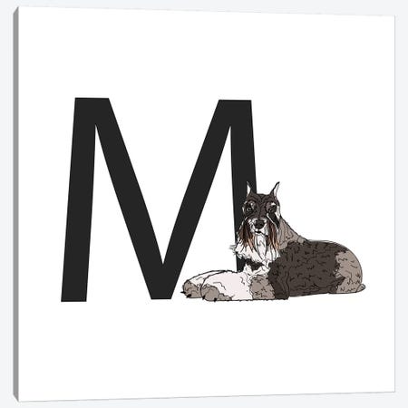 M Is For Miniature Schnauzer Canvas Print #SAP122} by Sketch and Paws Canvas Art