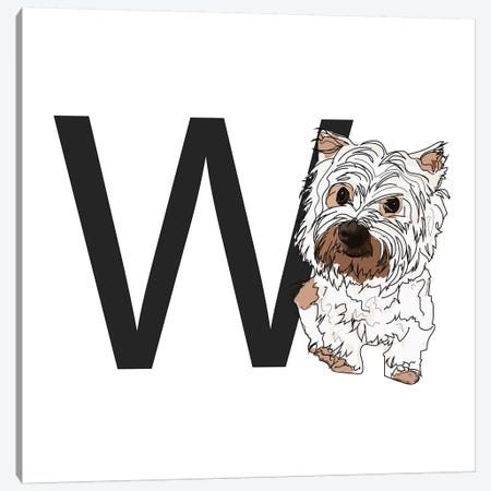 W Is For West Highland White Terrier (Westie) Canvas Print #SAP132} by Sketch and Paws Canvas Print