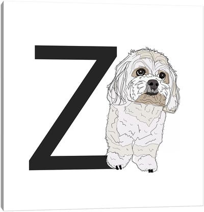 Z Is For Zuchon Canvas Art Print - Letter Z