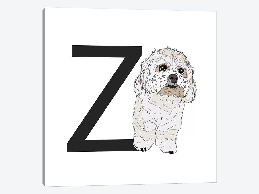 Z Is For Zuchon by Sketch and Paws 1-piece Canvas Artwork
