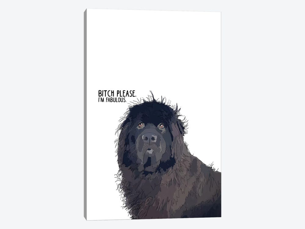 Bitch Please Newfie by Sketch and Paws 1-piece Canvas Art Print