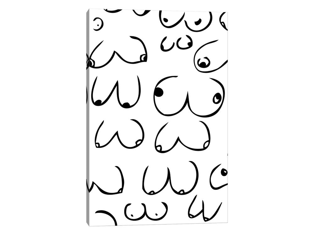 Boobs For Days Canvas Art by Sketch and Paws