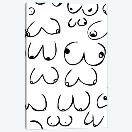 Boobs For Days Canvas Print #SAP19} by Sketch and Paws Canvas Print