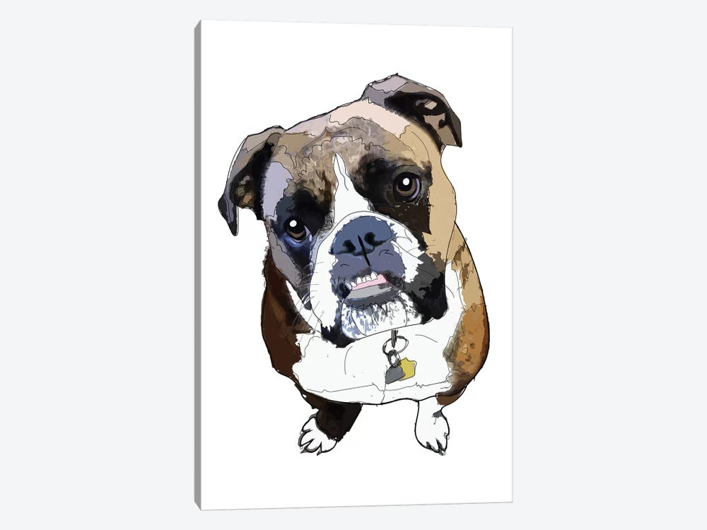 Boxer by Sketch and Paws 1-piece Canvas Art Print