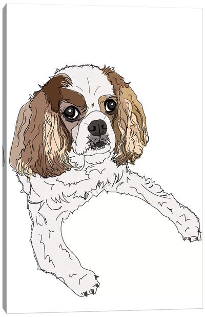Cavalier Canvas Art Print - Sketch and Paws