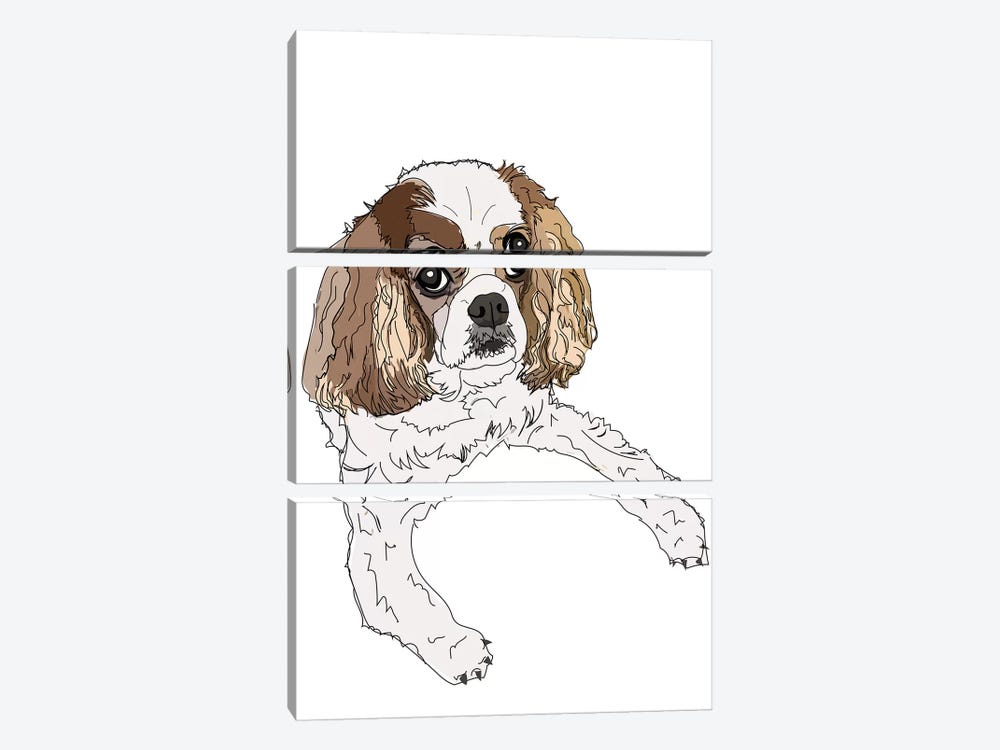Cavalier by Sketch and Paws 3-piece Canvas Artwork