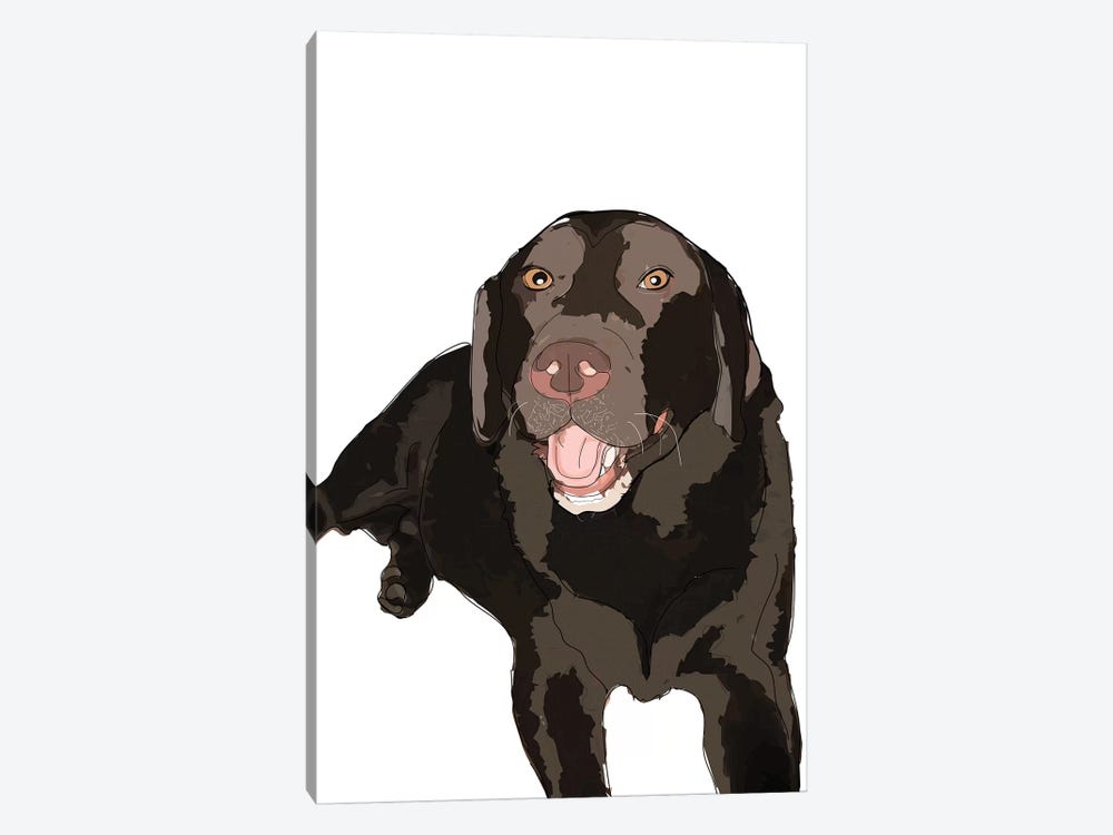 Chocolate Lab by Sketch and Paws 1-piece Canvas Print