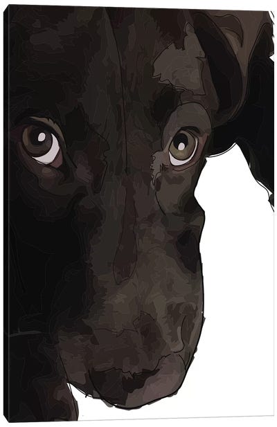 Chocolate Lab Puppy Canvas Art Print - Sketch and Paws