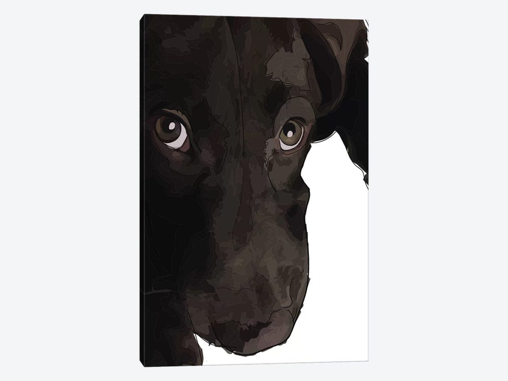 Chocolate Lab Puppy by Sketch and Paws 1-piece Canvas Wall Art