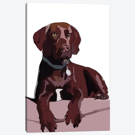 Chocolate Lab Canvas Print #SAP28} by Sketch and Paws Canvas Artwork