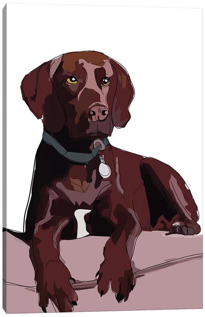 Chocolate Lab Canvas Art Print - Sketch and Paws