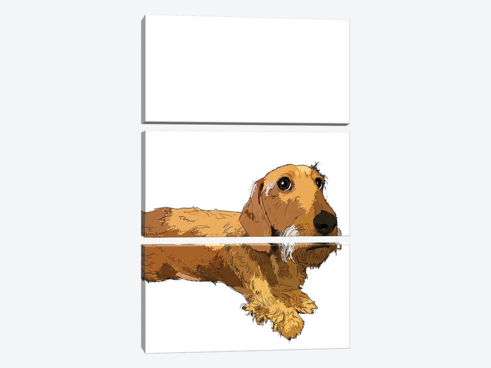 Dachshund by Sketch and Paws 3-piece Canvas Wall Art