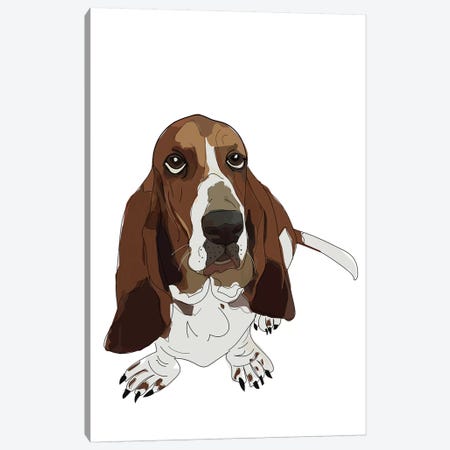 Basset Hound Canvas Print #SAP3} by Sketch and Paws Canvas Art