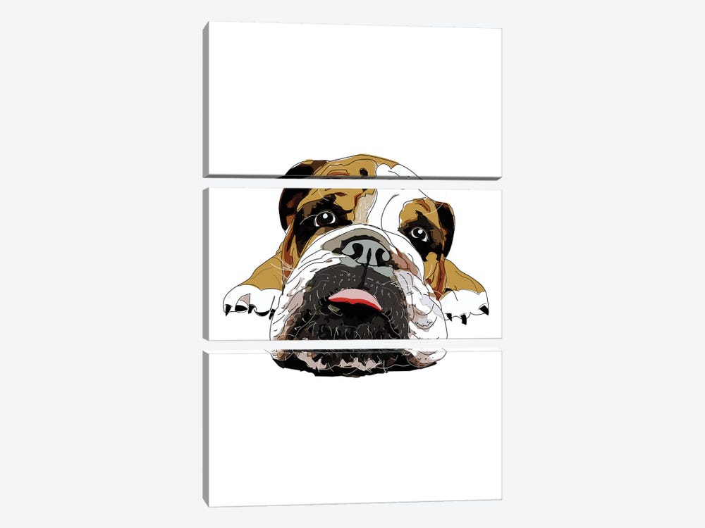 English Bulldog by Sketch and Paws 3-piece Canvas Wall Art