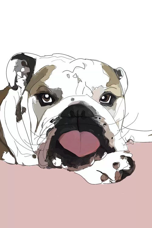 English Bulldog Love Canvas Wall Art by Sketch and Paws | iCanvas