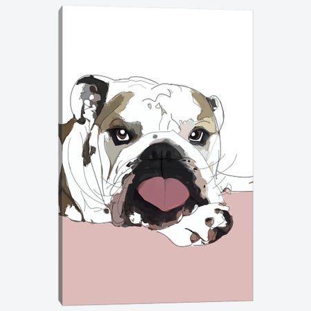 English Bulldog Love Canvas Print #SAP42} by Sketch and Paws Canvas Art