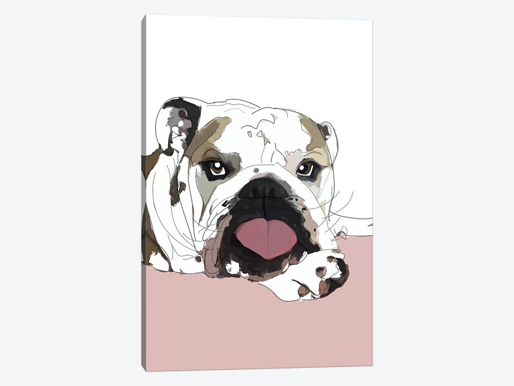 English Bulldog Love by Sketch and Paws 1-piece Art Print