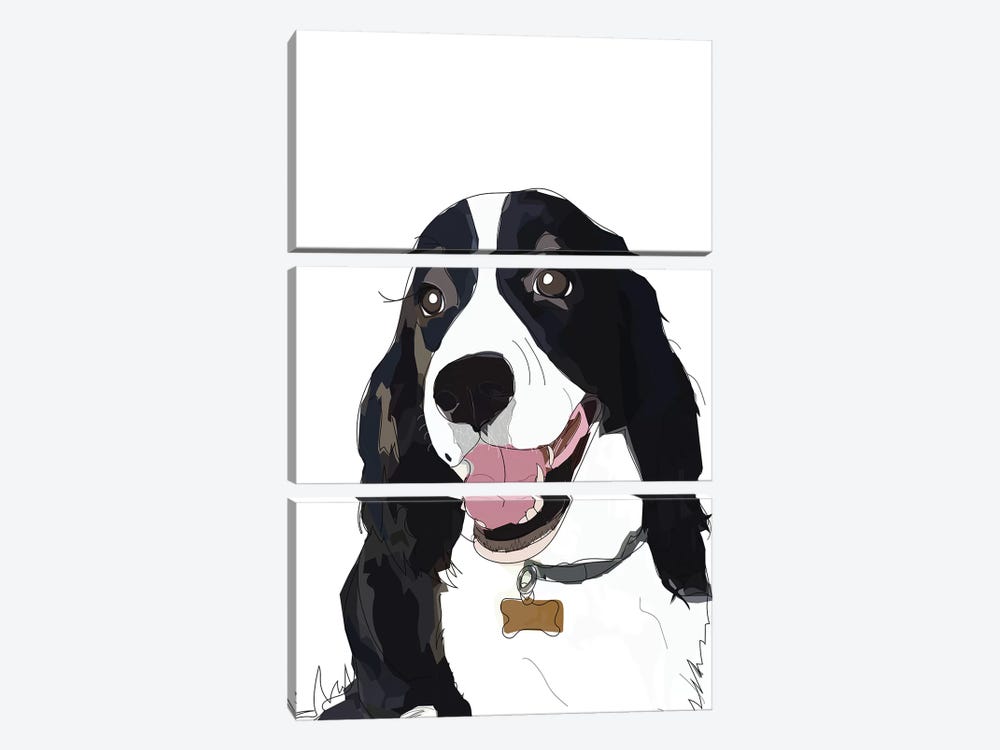English Springer Spaniel I by Sketch and Paws 3-piece Canvas Print