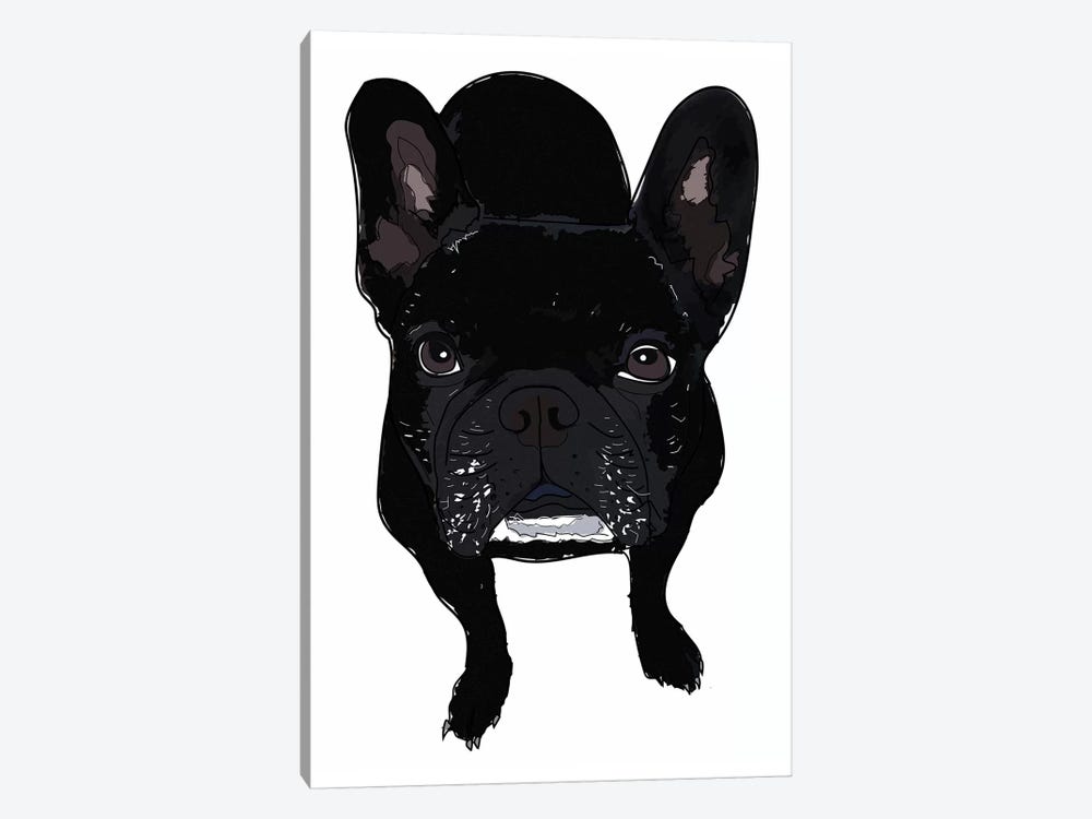 Frenchie Black by Sketch and Paws 1-piece Canvas Art