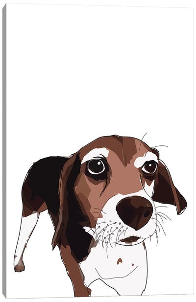 Beagle Canvas Art Print - Sketch and Paws