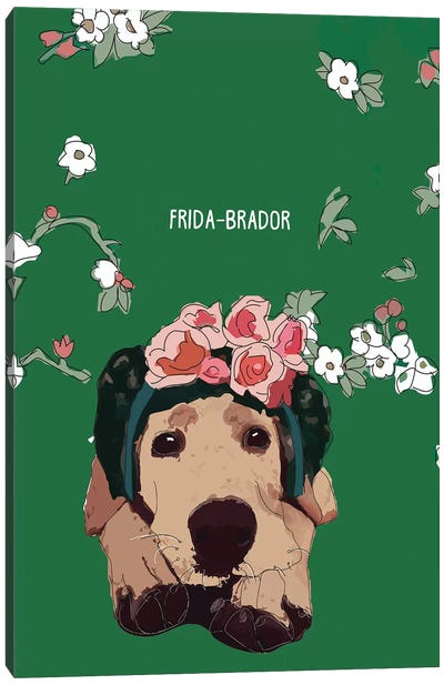 Frida-Brador Canvas Art Print - Frida Kahlo