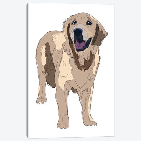 Golden Retreiver Canvas Print #SAP57} by Sketch and Paws Canvas Wall Art