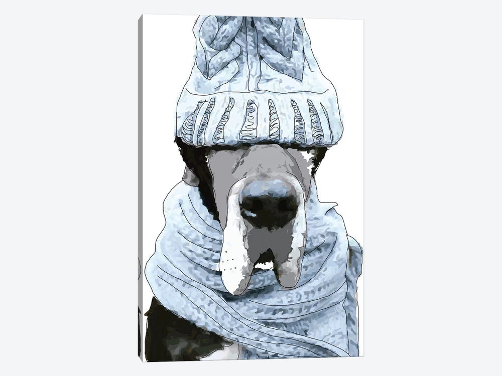 Great Dane Winter Sweater by Sketch and Paws 1-piece Canvas Art