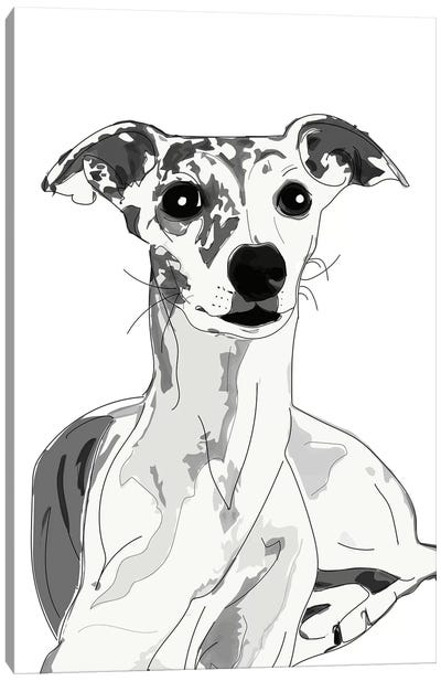 Greyhound Beauty Canvas Art Print - Sketch and Paws