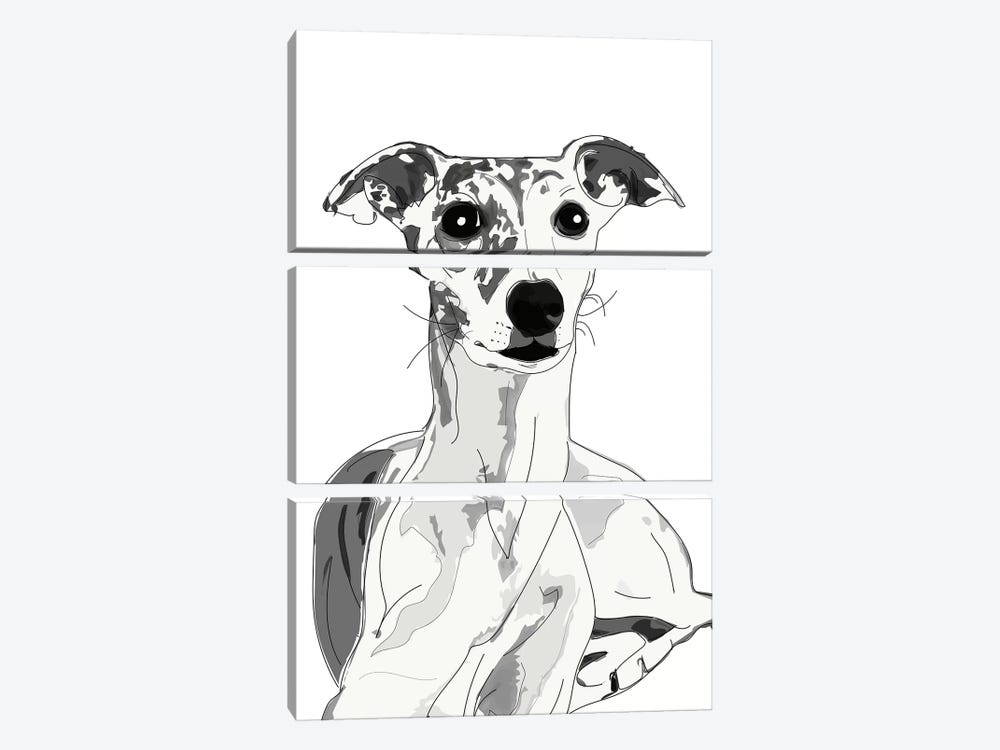 Greyhound Beauty by Sketch and Paws 3-piece Canvas Art Print