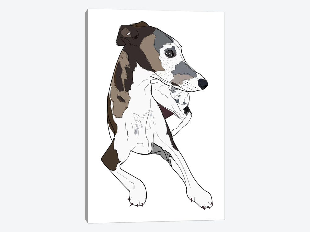 Greyhound Family Dog by Sketch and Paws 1-piece Canvas Artwork