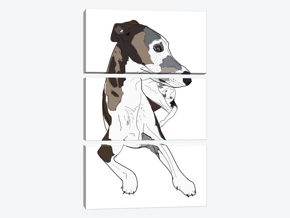 Greyhound Family Dog by Sketch and Paws 3-piece Canvas Artwork