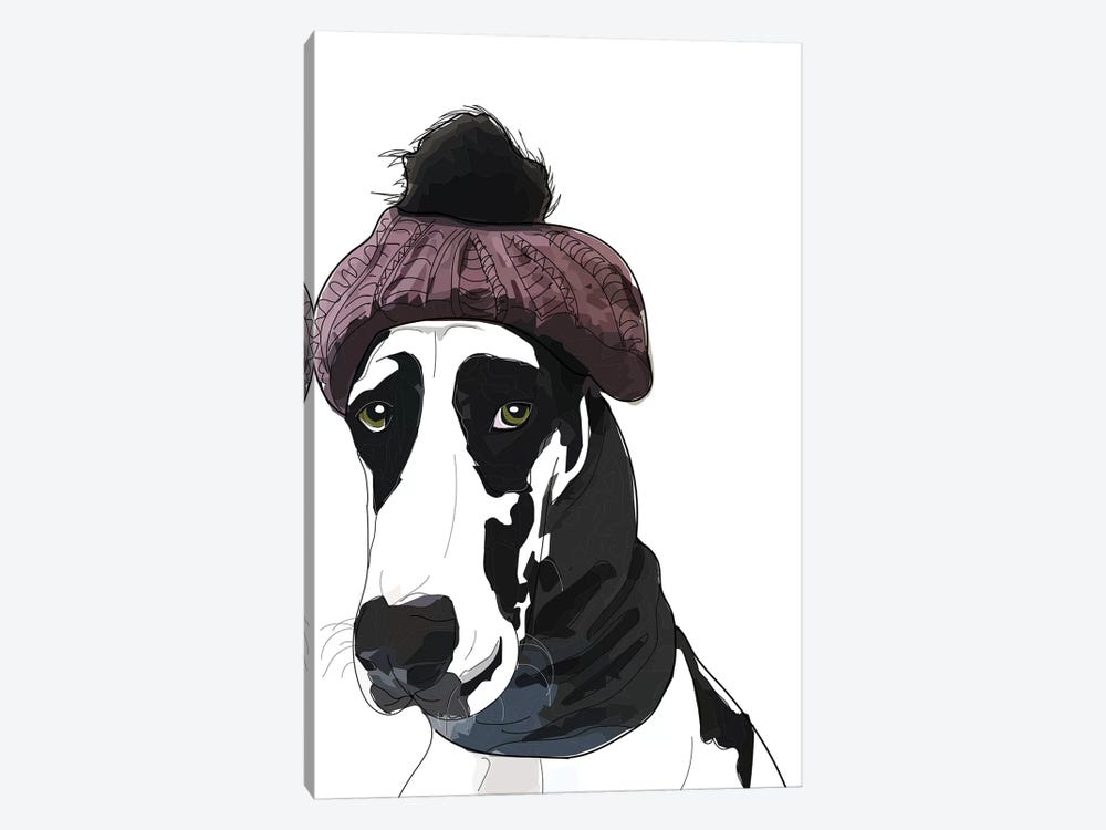 Hipster Great Dane by Sketch and Paws 1-piece Canvas Art Print