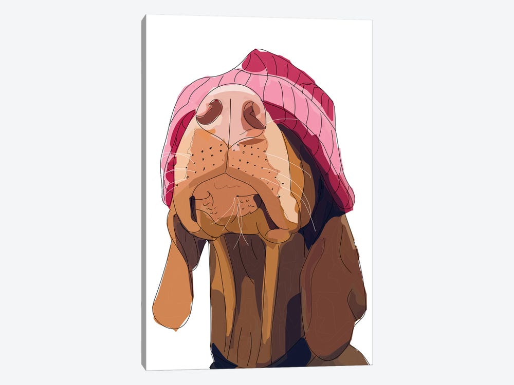 Hipster Vizsla by Sketch and Paws 1-piece Canvas Artwork