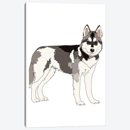 Husky Canvas Print #SAP71} by Sketch and Paws Canvas Art Print