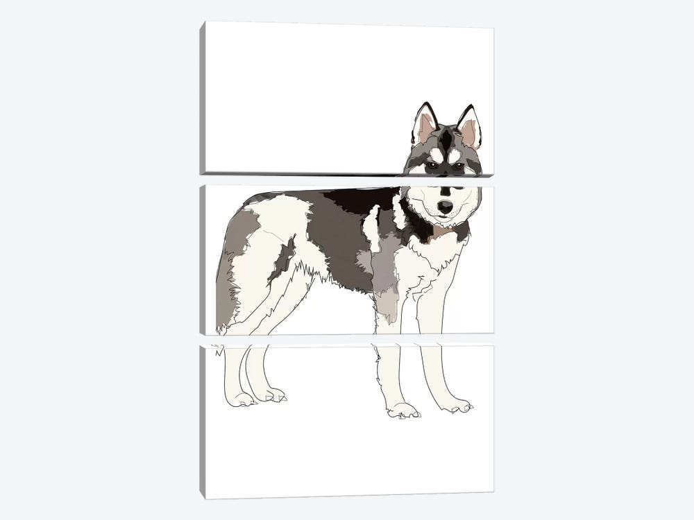 Husky by Sketch and Paws 3-piece Art Print