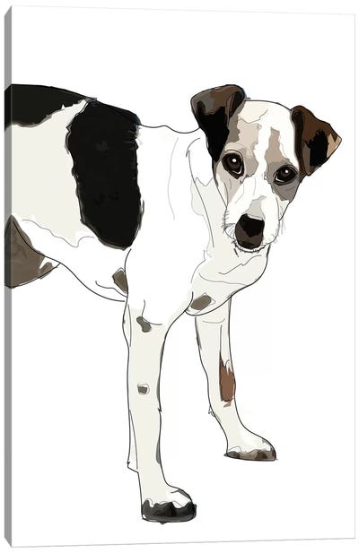 Jack Russell Terrier Canvas Art Print - Sketch and Paws