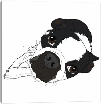Love Dog Canvas Art Print - Boston Terrier Art