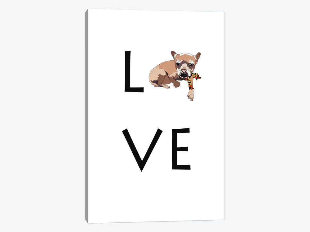 Love Your Dog Chihuahua by Sketch and Paws 1-piece Canvas Art Print