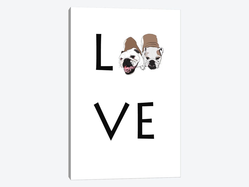 Love Your Dog English Bulldogs by Sketch and Paws 1-piece Canvas Wall Art