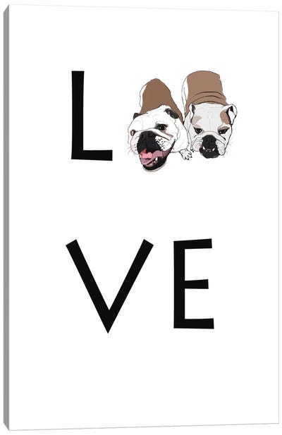 Love Your Dog English Bulldogs Canvas Art Print - Sketch and Paws