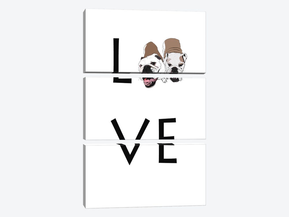 Love Your Dog English Bulldogs by Sketch and Paws 3-piece Canvas Artwork